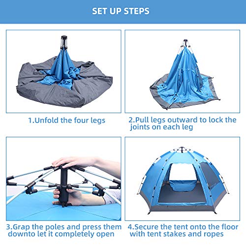 Carpa automática familiar Bonnlo para 3-4 personas fácil de instalar miniatura 3