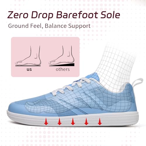 Image of Women's Barefoot Shoes Wide Toe Box Zero Drop | Lightweight Breathable Minimalist Walking Flats with Non-Slip Sole for Commute, Yoga, Gym and Casual Wear