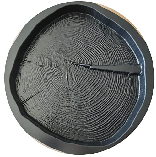 FHONYX 2 Stück Gießform Pflasterform Schablone für Beton 38x34x3cm, Bodenbelag Platten, schalungsformen, Baumstamm, Gartendekoration, Der Querschnitt Nachahmung Holzmaserung DIY Gehweg Pflastersteine