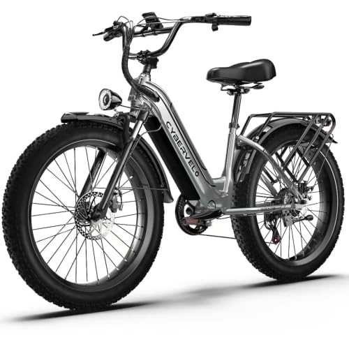Image of Cybervelo Electric Bike, 2000W Peak Motor Electric Bike for Adults, 26'' x 4.0'' Fat Tire Best Ebike for Men, 48V 25Ah Electric Mountain Bike, 36MPH, 100 Miles Electric Bicycle, 7 Speed, 110NM