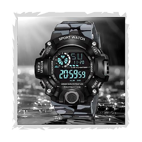 MARCLEX Digital Watch for Men Women Waterproof Outdoor Military Sports Timer Multifunctional Wristwatch Classic Design Easy to Set and Read Alarm Stopwatch Gift for Anniversary