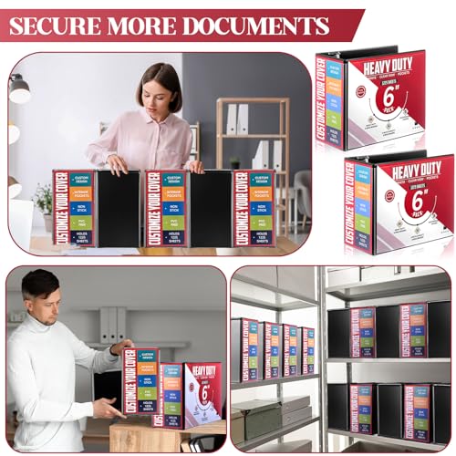 Sinload 4 fichários grandes de 15 cm com bolsos, 3 fichários de 21,6 x 28 cm, pasta de apresentação