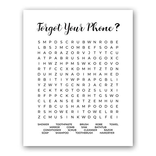 Funny Bathroom Decor Typography Prints Wall Art & Pictures - Kids Bathroom DecorUnframed - Funny Bathroom Decor, Bathroom Humor-Unframed - 8x10 Inch