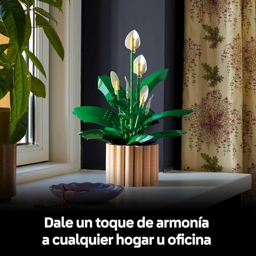 Lirio de la Paz LEGO Botanicals planta interior sin riego con flores blancas 6