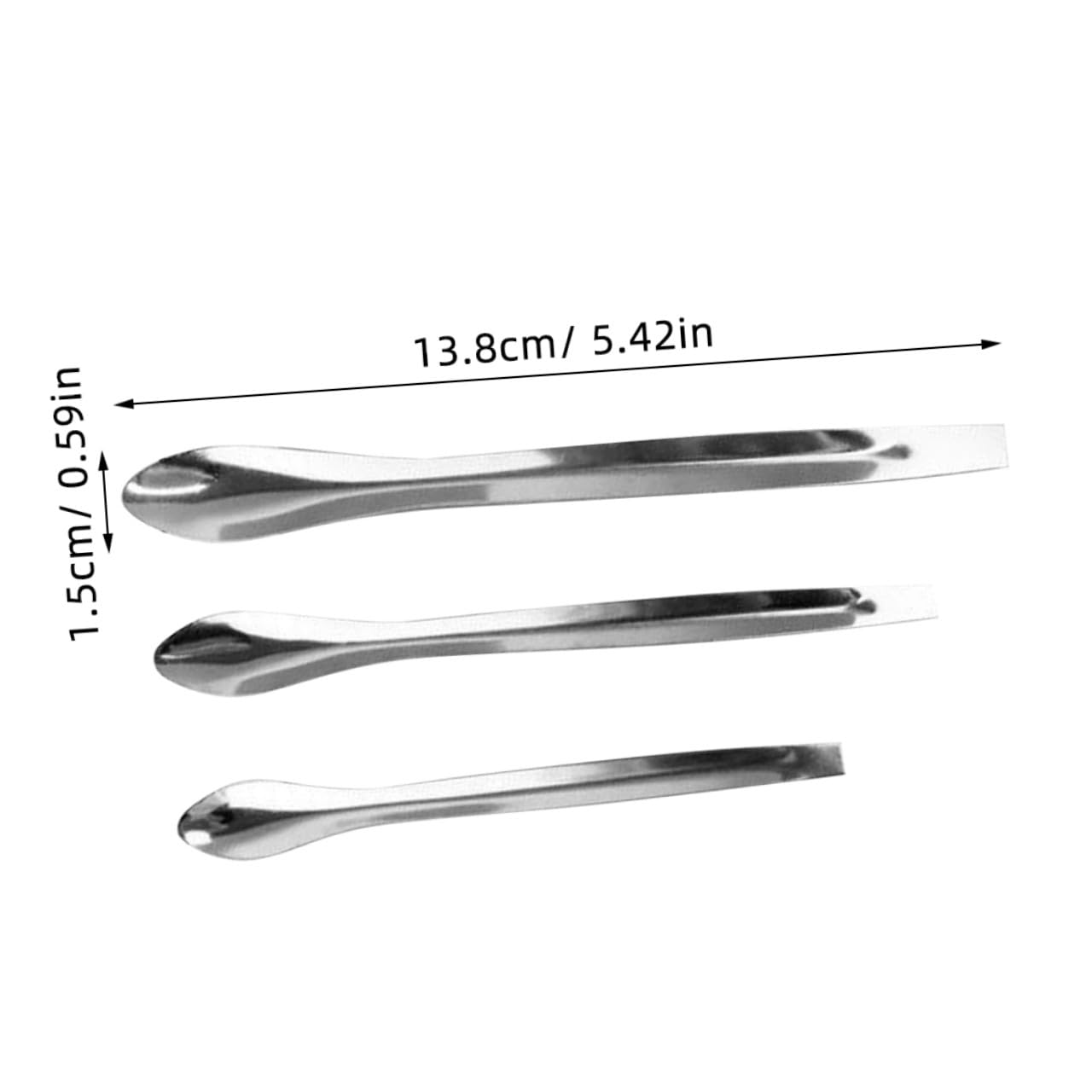 Stainless Steel Makeup Spatulas Set, 3Pcs Cosmetic Scoops image 2