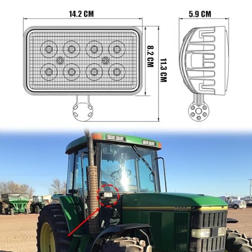 Hooma 40W Arbeitsscheinwerfer Led 12V Traktor Kompatibel mit John Deere 4700 7710 7810 8310 8410 8400 7200 7210 7400 7410 7510 7600 7610 7700 7800 8100T 8200T 8300T 8400T