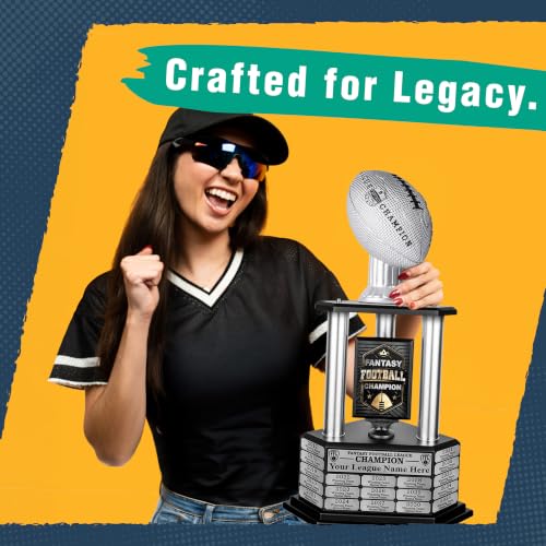 Image of TrophySmack 19-Year Perpetual Fantasy Football Trophy, Custom Engraved