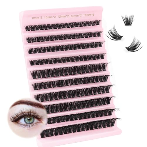 Oreola Individual Eyelashes Natural 100D Cluster Lashes C Curl Soft Wispy Lash Clusters DIY Eyelash Extensions Natural Look 8-16MM 0.07 D Curl False Lashes