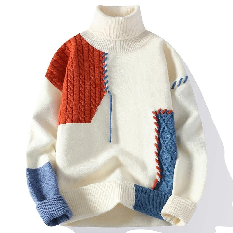 Men' Patchwork Sweaters Spring Autumn Winter Clothes Pull Oversize Classic Style Casual4