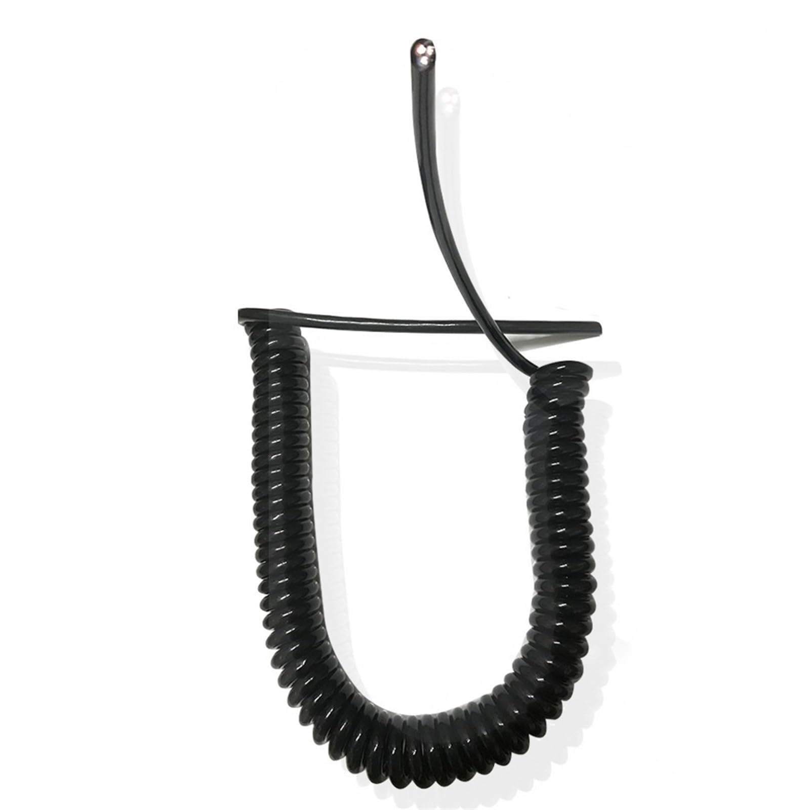 Cable Cord 3 Core 1.5mm2 Black Spiral Power Cord Copper Core Telescopic Spring Cable White Spiral Wire Connect Stretch Electric Wire Spiral Extension (Color : Black, Size : Strech 3.5 Meters)