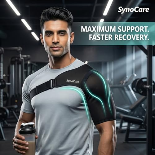 Image of Universal Shoulder Brace Support for Men & Women | Neoprene Shoulder Strap for Both Left & Right Arm, Compression Sleeve for Torn Rotator Cuff, AC Joint Pain Relief & Dislocated Shoulder