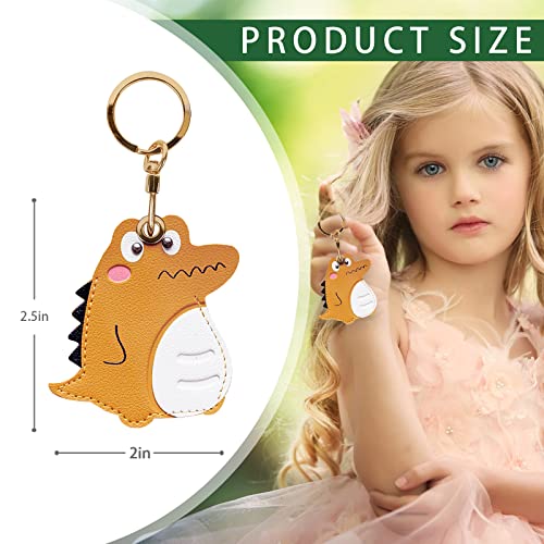 Image of Leather Keychain Case Holder Compatible with Apple AirTag, GPS Airtag Keychain Finder Tracker with Key Ring, Anti-Scratch Protective Air Tag Cover | Leather