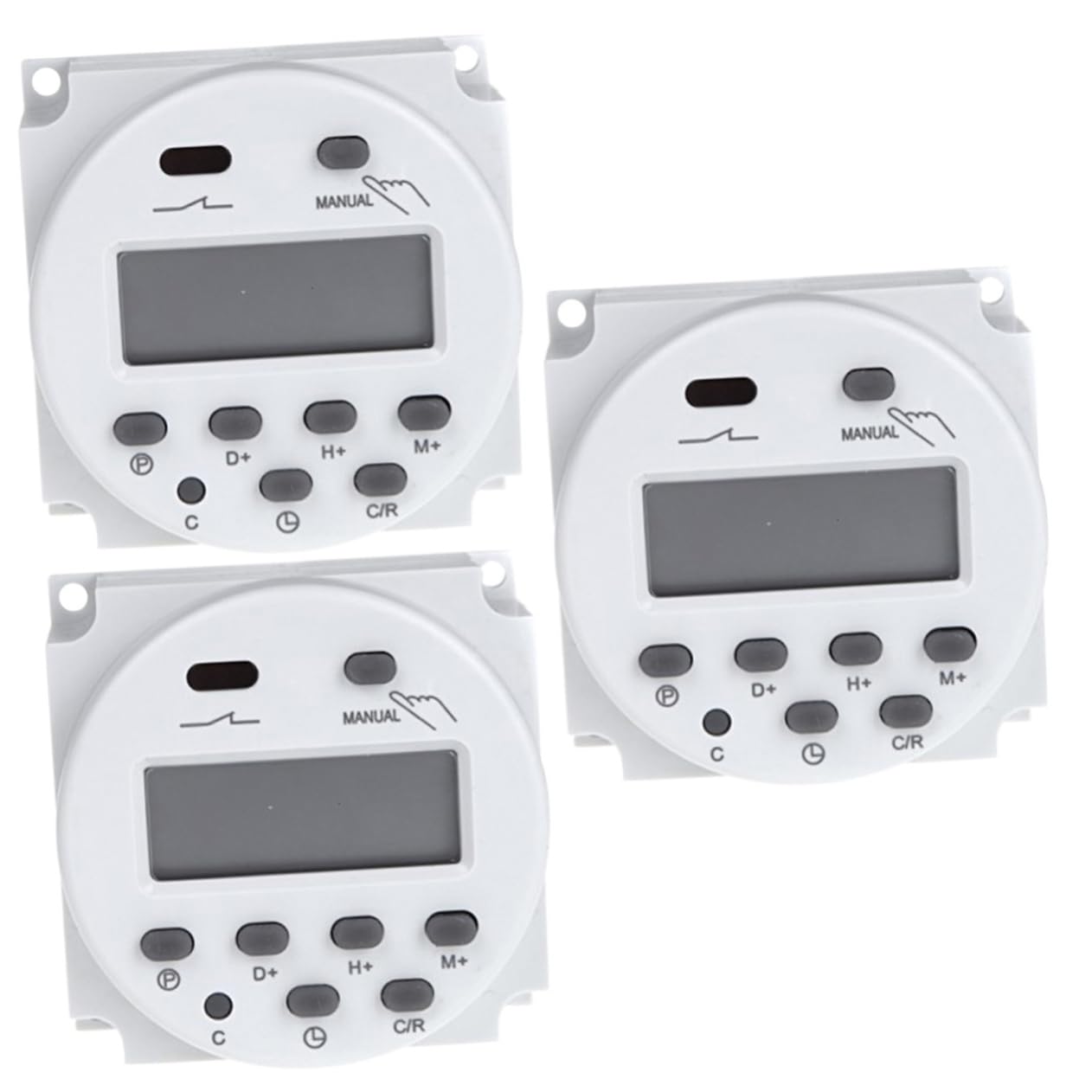 Gadpiparty Timer per Conto alla Rovescia Meccanico da 3 Pezzi 12v Dc Timer Programmabile 16a @ 250vac Display Lcd di Facile Lettura