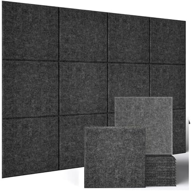 EcoCork Pro 48"x36" Modular Felt Wall Panels - 12 Pack Recycled Felt Tiles with Damage-Free Adhesive, Customizable Cork Board Alternative for Office & Home Decor Beige