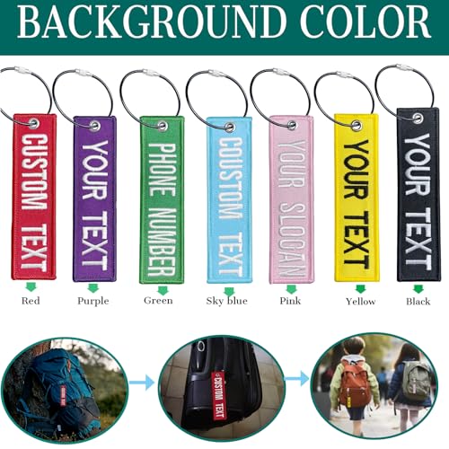 Customzied Luggage Tags for Travel Suitcase,Personalized Travel Suitcases Labels Tags Loops, Embroidery Baggage Tags to Quickly Spot Travel Bag Suitcase,1pc3