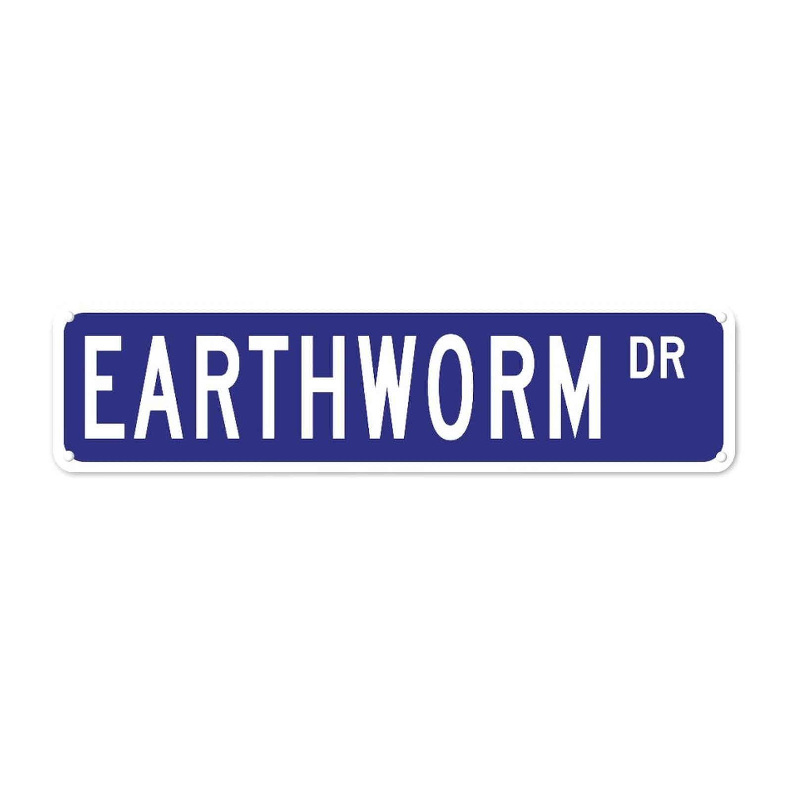 Earthworm DR Retro Tin Signs Aluminum Metal Sign Gift for Home Kitchen Garden Yard Wall Non-Fade Decor 4x16 Inch