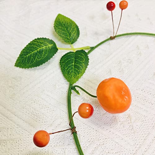 Artificial Fruit Tangerine Vine Oranges Hanging Plant Artificial Berries Kumquat Garland For Home Garden Autumn Harvest Party Decor (Tangerine Vine, 1 Pack) #TOP1