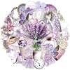 50Pcs Purple Literary Transparent Stickers Pack,Aesthetic Stickers for Scrapbooking Journaling Junk Journal Scrapbook Supplies - Waterproof Transparent for Resin Crafts Decorative #1