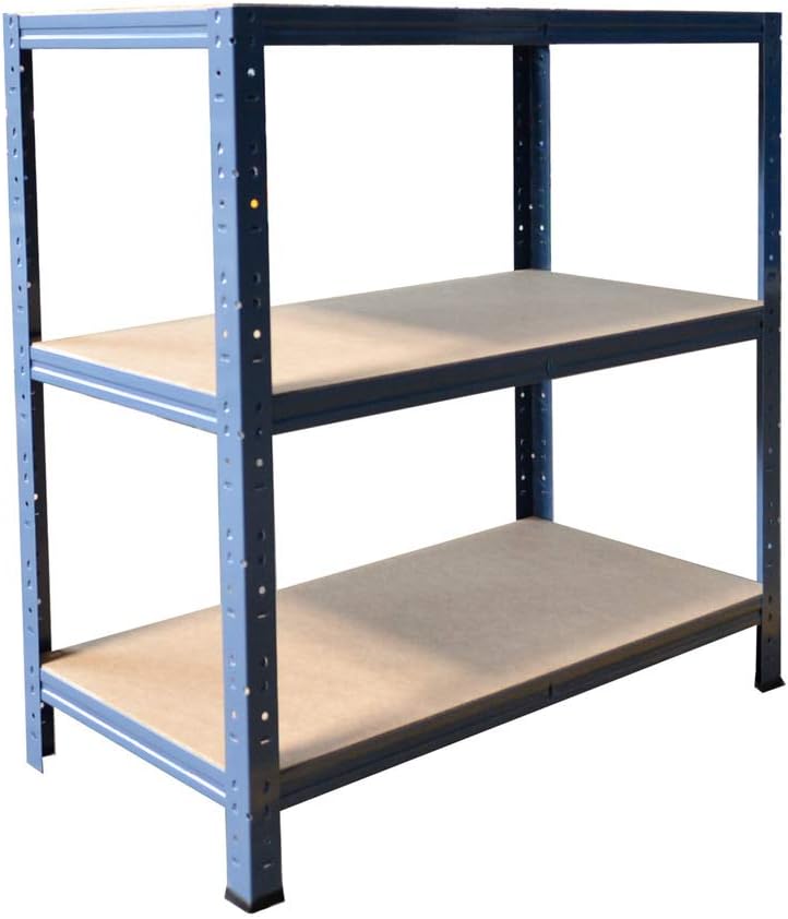 shelfplaza® Home Boltless Shelving Unit 100 x 50 x 45 cm Blue 3 Shelves