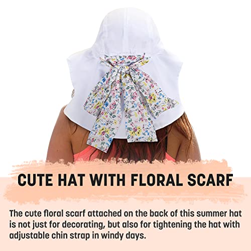 Image of Womens Sun Hats Neck Flap Large Brim UV Protection Foldable Fishing Hiking Cap