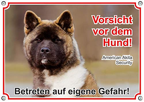 Petsigns Hundeschild American Akita Security - uv-beständiges Warnschild aus Metall, DIN A4 Cover