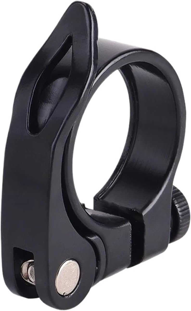 1Pcs Bike Seatpost Clamp Aluminum Alloy 31.8/34.9mm Fit For Seat Tube Clamp(Black-31.8mm)