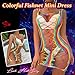 Kimfeng Sexy Lingerie for Women Colorful Rainbow Striped Fishnet Bodysuit Teddy Babydoll Hollow Out Bodycon Mini Dress Mesh Stripper Outfits