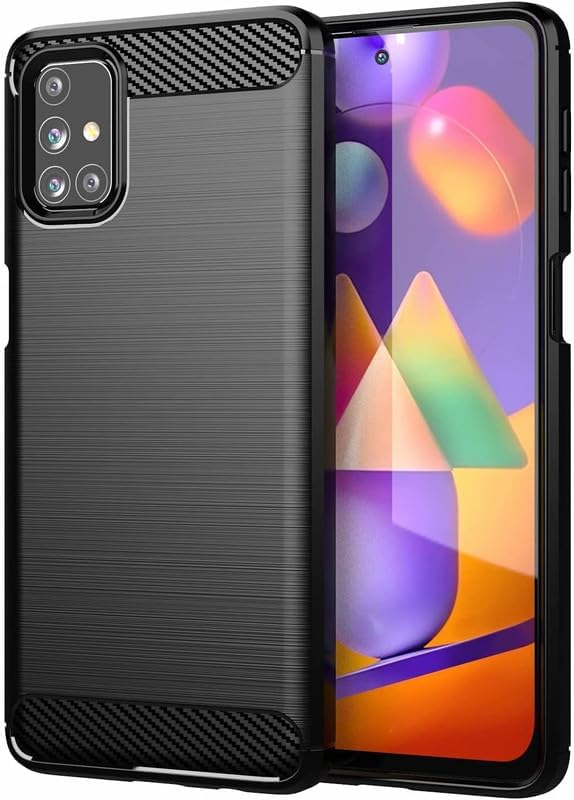 Image of Hybrid Carbon Fiber Back Case for Samsung Galaxy M31s (Black)