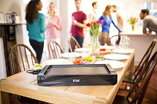 Image of Russell Hobbs Fiesta Griddle 22550-56, Electric BBQ Tabletop Griller, 50x26cm Large Cooking Surface, Removable Non-Stick Plate, Fast Heating, Dishwasher Safe, Indoor Grill for Meat, Fish & Vegetables