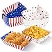 GRADESIN 50 Pack 4th of July Paper Food Boat Trays, Patriotic Disposable Serving Tray Food Boats for Nachos Hot Dogs Fries Taco 4th of July Patriotic Memorial Day Party Favors