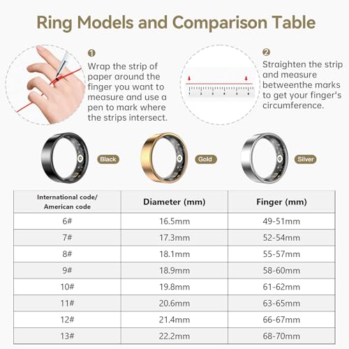 Smart Ring for Women & Men, Featuring Stress and Sleep Monitoring Functions, Blood Oxygen, Sleep Monitoring, Long-Lastin - Additional View