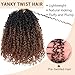 COOKOO 8 Inch 30 Strands/PCS Pre-looped Yanky Twists Crochet Braids 8 Packs Ombre Brown Spring Twists Hair Senegalese Twist Crochet Hair with Curls Synthetic Marlybob Crochet Hair Extensions 1B/30#