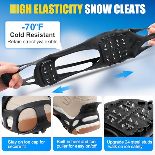 Crampons de traction SILANON 24 crampons pour marcher sur la neige en randonnée hivernale - 3