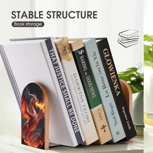 Sujetalibros de madera antideslizante con soporte resistente 8