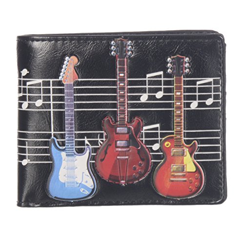 Shag Wear Electric Guitars Wallet for Men and Teen Boys Vegan Faux Leather 4.5