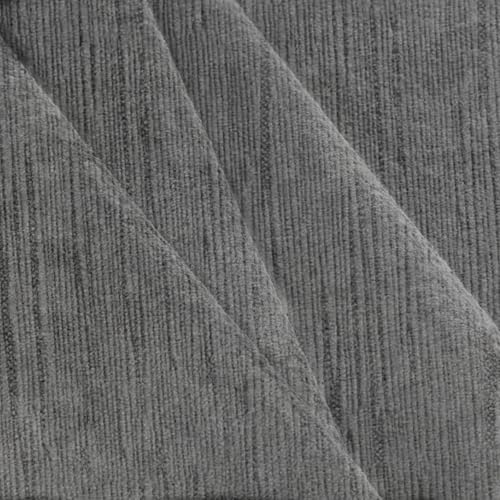 Greaton Chenille Upholstery Fabric, Gray Velvet, 4 Yards