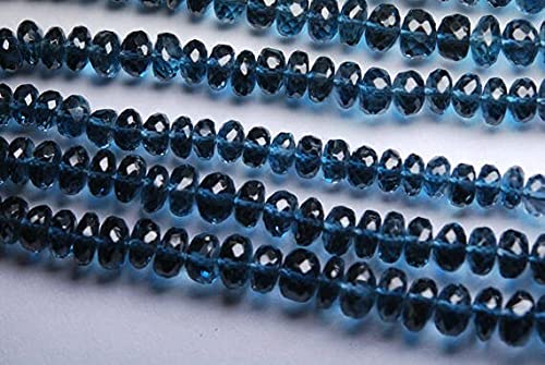 London Blue az micro faceted rondells 5.8-6mm fil de pierres naturelles pour création bijoux