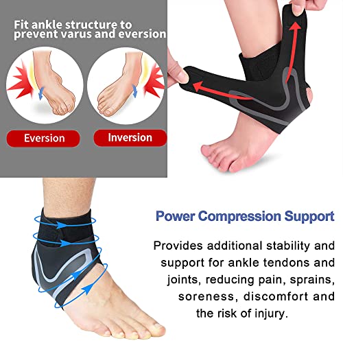 Rehaba Ankle Brace For Sprained Ankle - 1 Pair Of Adjustable Ankle Support Compression Straps - Professional Ankle Brace ，Upgraded Version Of Volleyball Ankle Support Men & Women (Small, Black) #TOP2