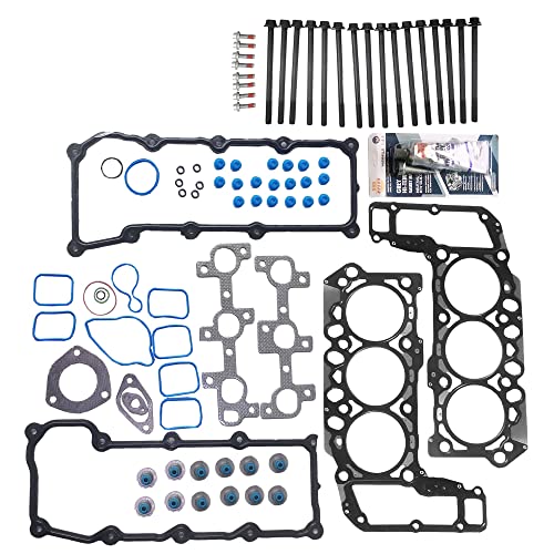 Image of Partsflow Engine Gasket Head Set w /Head Bolts For DODGE DAKOTA 2004-2005 For DODGE DURANGO 2004-2005 For DODGE RAM 1500 2002-2005 For JEEP GRAND CHEROKEE 2005 For JEEP LIBERTY 2002-2005 3.7L VIN inchK inch
