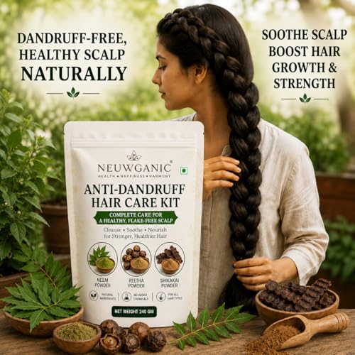 Image of Anti-Dandruff Hair Care Kit | Neem, Reetha & Shikakai Powder Combo | Helps Reduce Dandruff, Cleanses Scalp & Maintains Scalp Hygiene | Natural Hair Care for Men & Women