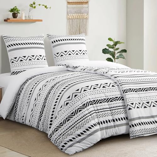 RUIKASI Bettwäsche 135x200 4teilig Grau - Bettbezüge 135 x 200 2er Set mit Boho Muster… – Ansicht 2