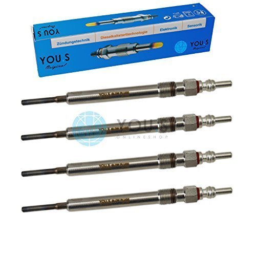4 Stück YOU.S Original Glühkerzen Länge: 126,0 mm Spannung: 4,4 V - 03L963319