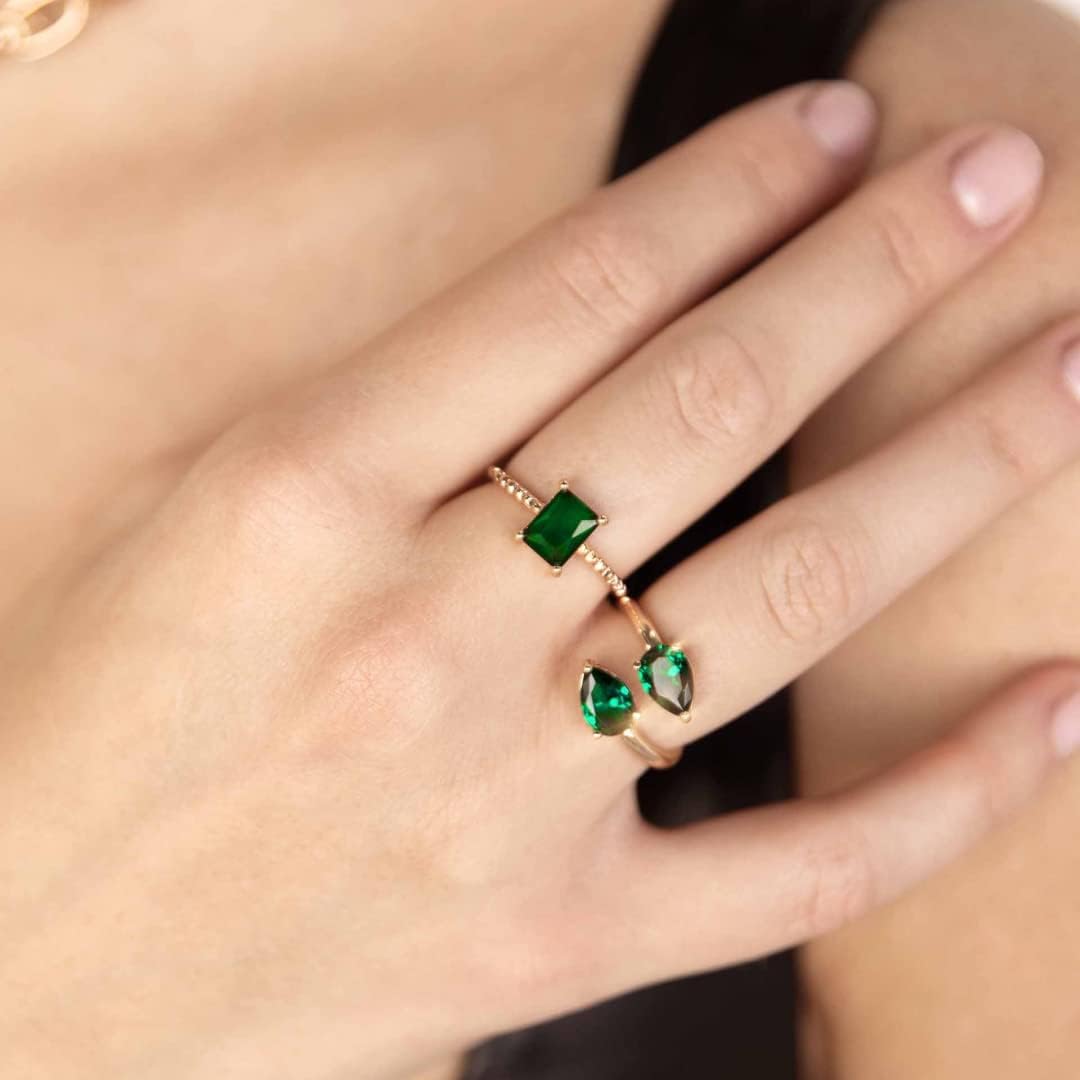 Crystal Teardrop Wrap Ring