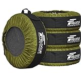 FIELDOOR タイヤバッグ タイヤトート タイヤカバー 4枚セット/フェルトパッド1枚付き カーキ （22-30インチタイヤ対応）
