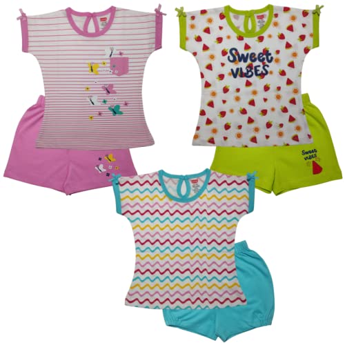 LuvLap Half Sleeve Girls Top & Shorts Sets, For Baby, Infants & Toddlers, Multicolour, 100% Cotton, Baby Girl Dress, Baby Girl Clothes For Rs. 323