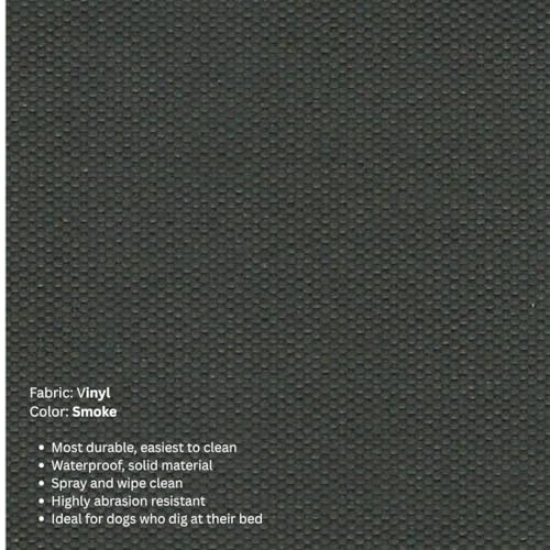 Kuranda Chewproof Elevated Dog Bed - Silver Aluminum - 40\" x 25\" - Heavy Duty Vinyl - Smoke