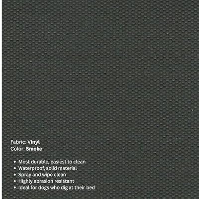 Kuranda Chewproof Elevated Dog Bed - Silver Aluminum - 35 x 23 - Heavy Duty Vinyl - Smoke