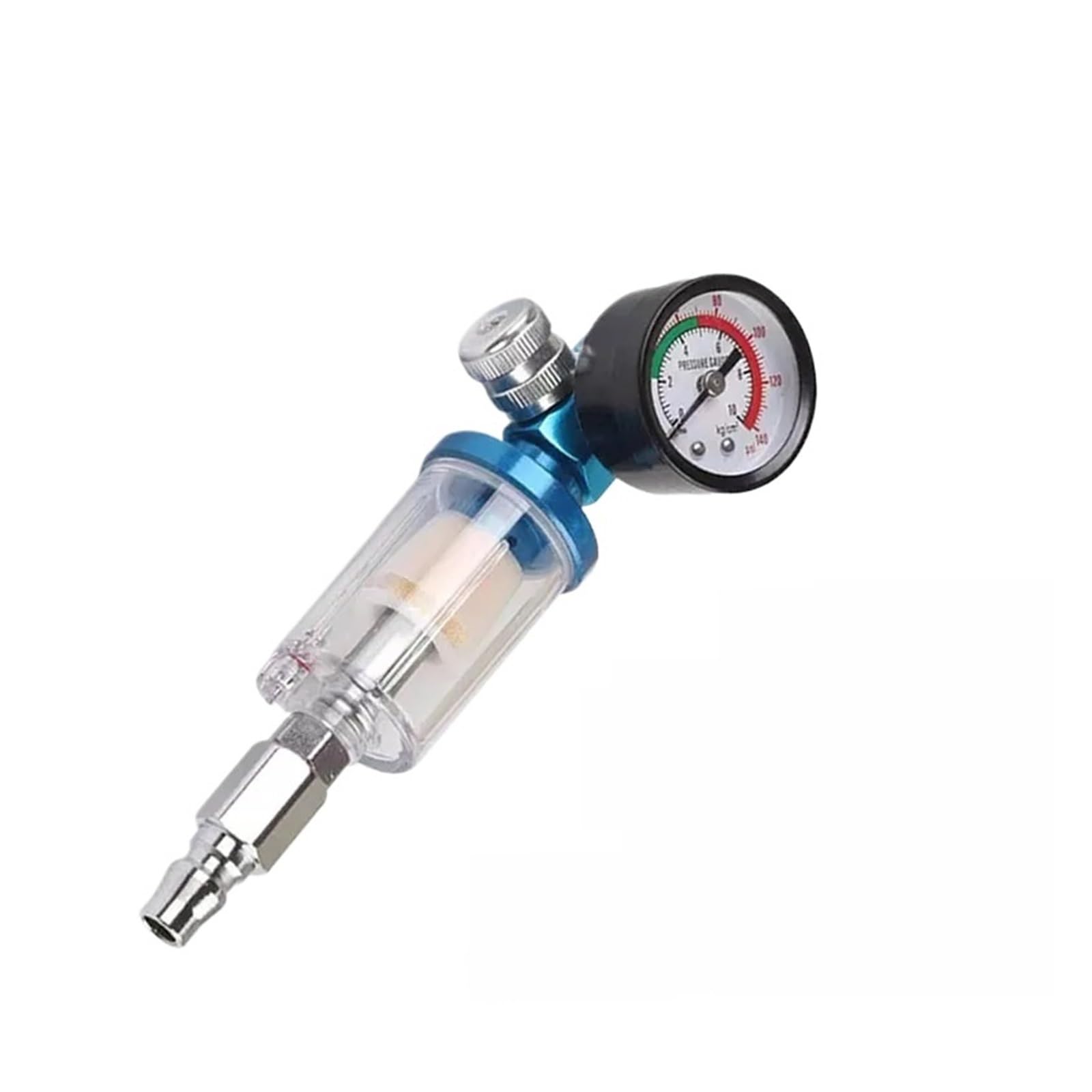 PHNOITPQ 1/5 Piece Euro Compressor Spray Gun Tool Pressure Parts 1/4 inch Oil Water Separator air Filter Moisture Trap(1 Pcs,AF+PF+RG)