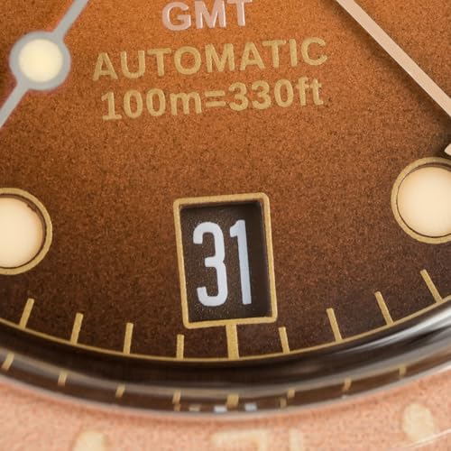 Image of watchdives GMT Watches for Men, WD6542 Men Watch NH34 Automatic Wristwatch 38mm Bubble Domed Sapphire Crystal Watches 100M Waterproof Watch