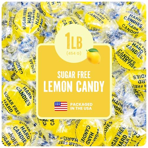 Cambie Sugar Free Hard Candy, 1 lb of Sugar Free Candy Individually Wrapped, Lemon Drops